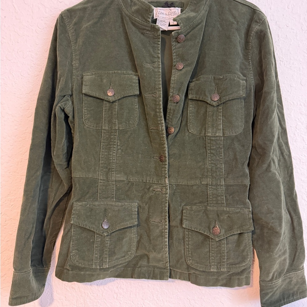 Live a Little Green Utility Jacket with Pockets